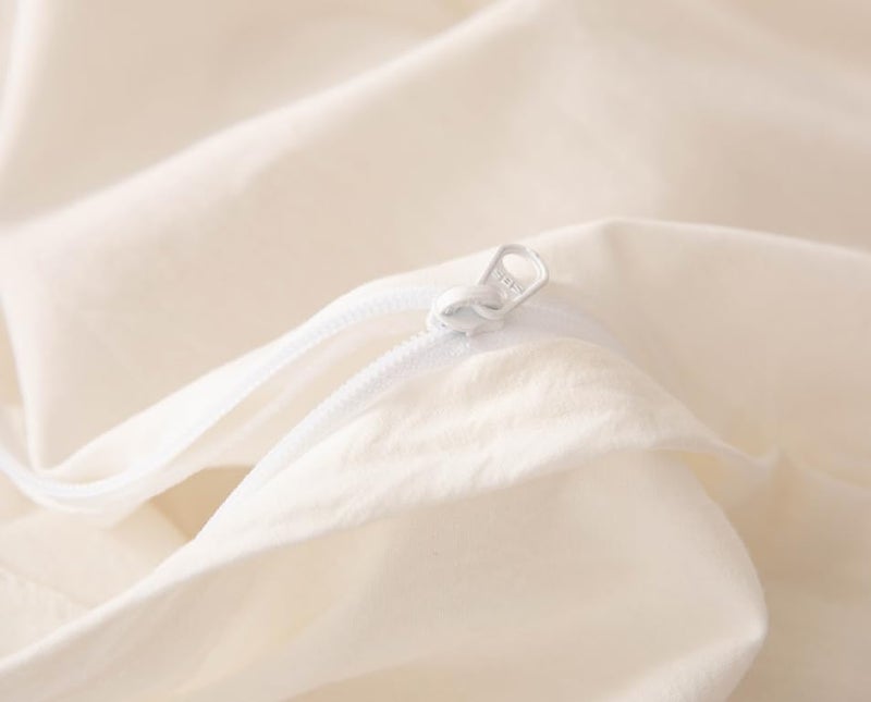 Rural Dandelion 100% Washed Cotton Duvet Cover Bedding Set , Healthy , Comfortable and Unique Style , 3 pieces, Full , White - Image 3